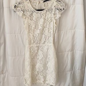 Lace white midi dress